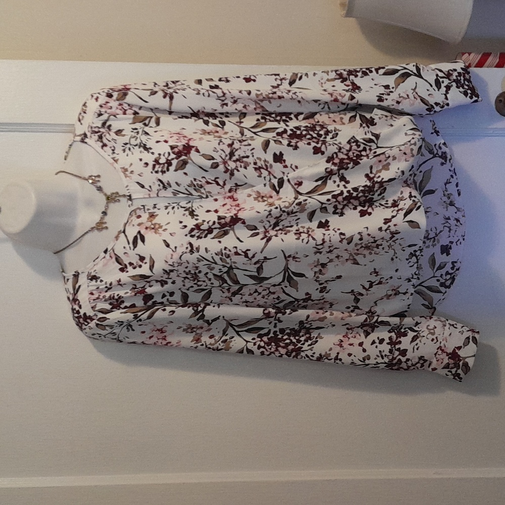NWOT, White House Black Market long sleeve, high low blouse size xtra small.